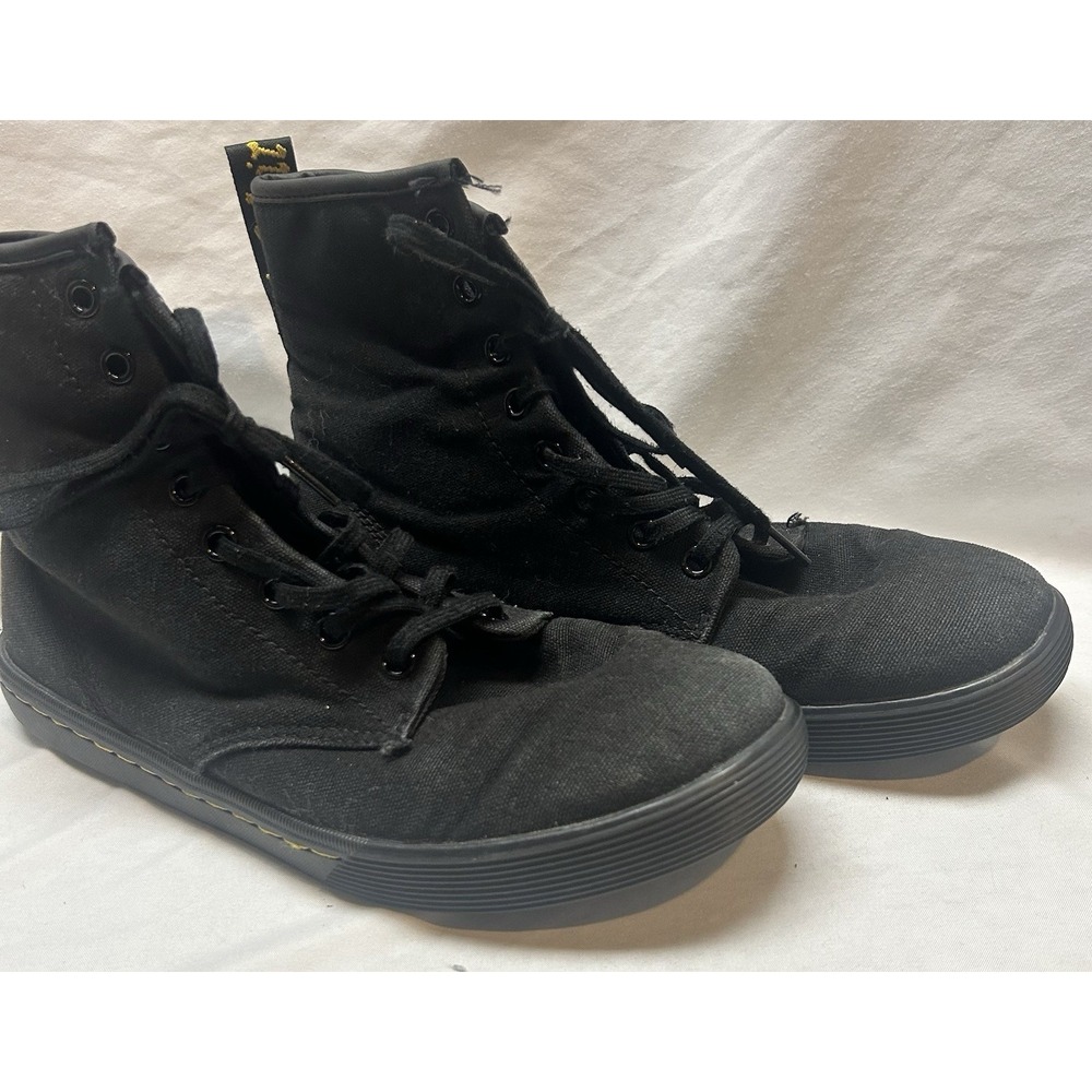 Dr. Martens Shoreditch Ankle Boots Womens Size 9 EUR 41 Black Canvas Lace Up